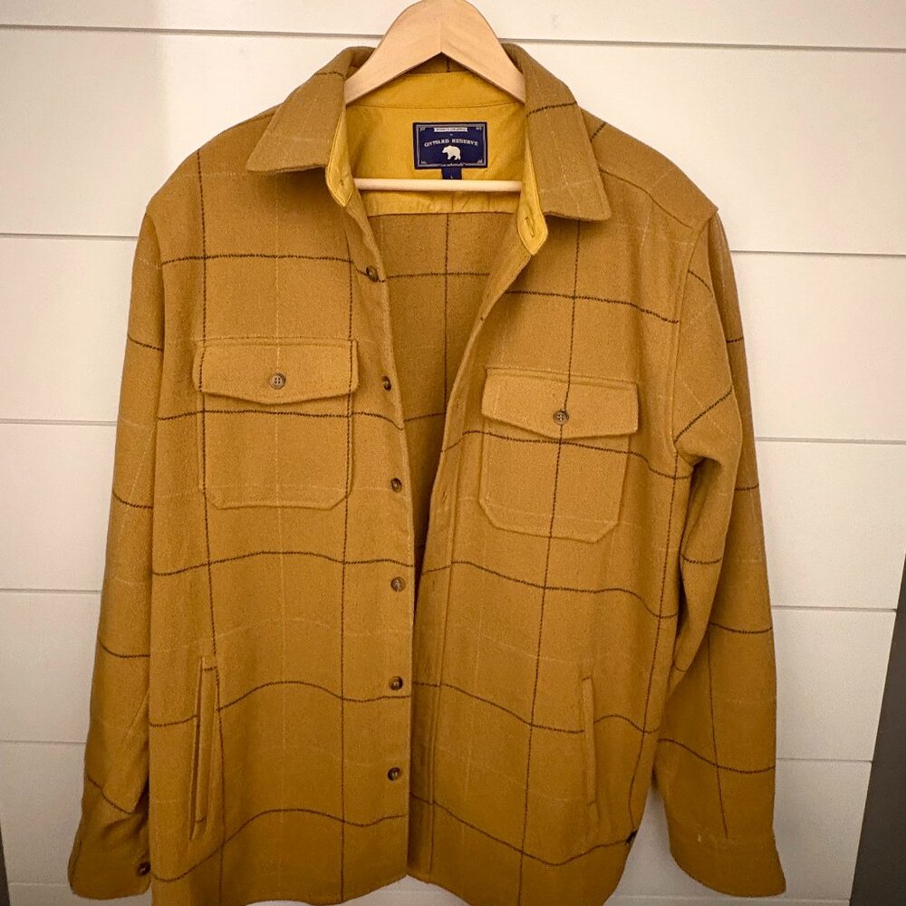 Men’s Onward Reserve Large Wool Blend Windowpane Shirt Jacket (Shacket)
